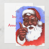 Afrikaanse Amerikaanse zwarte kerstman Kaart (Voorkant / Achterkant)