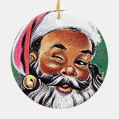 Afrikaanse Amerikaanse zwarte kerstman Keramisch Ornament (Achterkant)