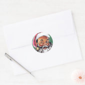 Afrikaanse Amerikaanse zwarte kerstman Ronde Sticker (Envelop)