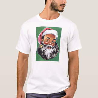 Afrikaanse Amerikaanse zwarte kerstman T-shirt