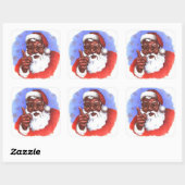 Afrikaanse Amerikaanse zwarte kerstman Vierkante Sticker (Vel)
