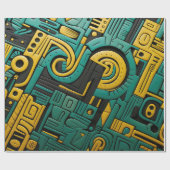 Afrikaanse Ankara Emerald Matrix Cadeaupapier (Vlak)