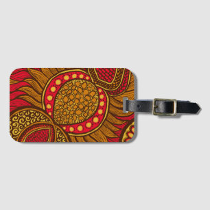 Afrikaanse Ankara Rode Global Bloemen Bagage Bagagelabel