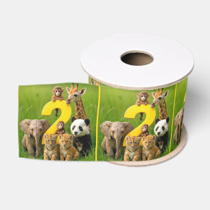 Afrikaanse baby dieren met een grote twee grosgrain lint