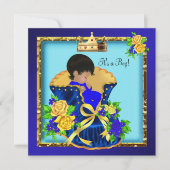 Afrikaanse  Baby shower Prins Boy Kaart (Voorkant)