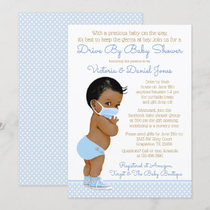 Afrikaanse babyjongen met masker Drive By Baby Sho Kaart