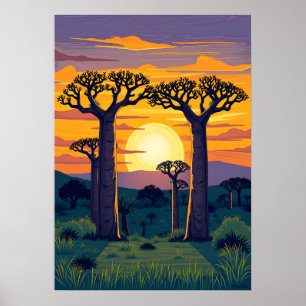 Afrikaanse Baobab-bomen Poster