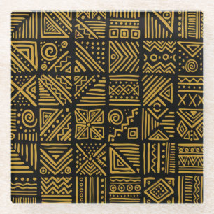 Afrikaanse botsing: etnische stam naadloos. glazen onderzetter