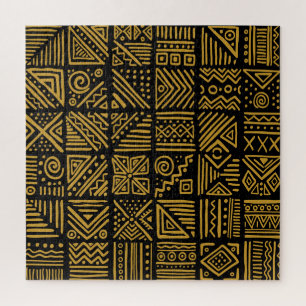 Afrikaanse botsing: etnische stam naadloos. legpuzzel