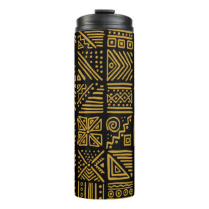 Afrikaanse botsing: etnische stam naadloos. thermosbeker