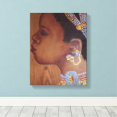 Afrikaanse bruid verpakt canvas afdruk (Insitu (Houten vloer))