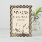 Afrikaanse bruiloft save the date (Staand voorkant)