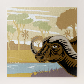 Afrikaanse Buffalo Katavi Nationaal Park Tanzania Legpuzzel