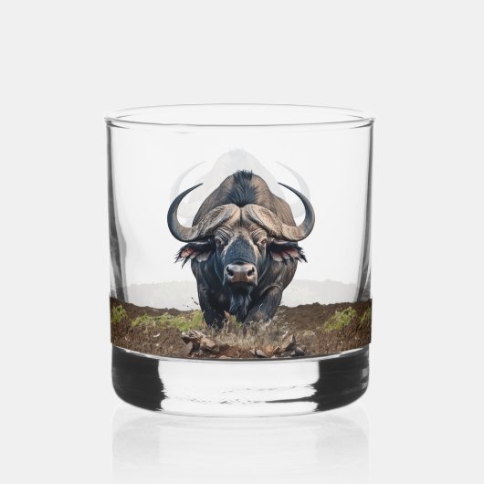 Afrikaanse buffel whisky glas (Voorkant)