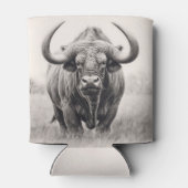 Afrikaanse Buffelpotloodtekening Blikjeskoeler (Achterkant)