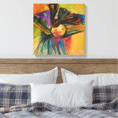 Afrikaanse canvas kunst (Eyo danser) (Insitu (Slaapkamer))