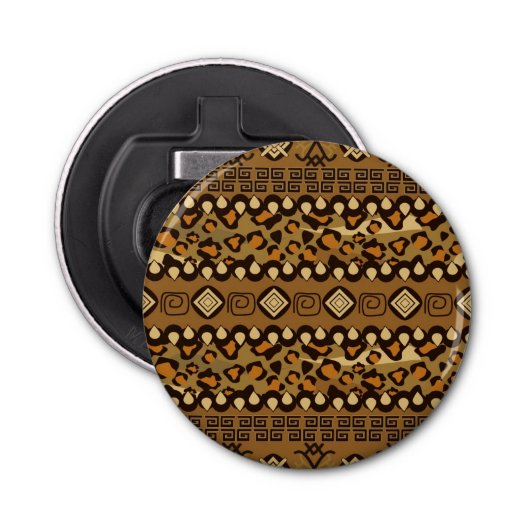 Afrikaanse cheetah huidpatroon 2 button flesopener (Voorkant)