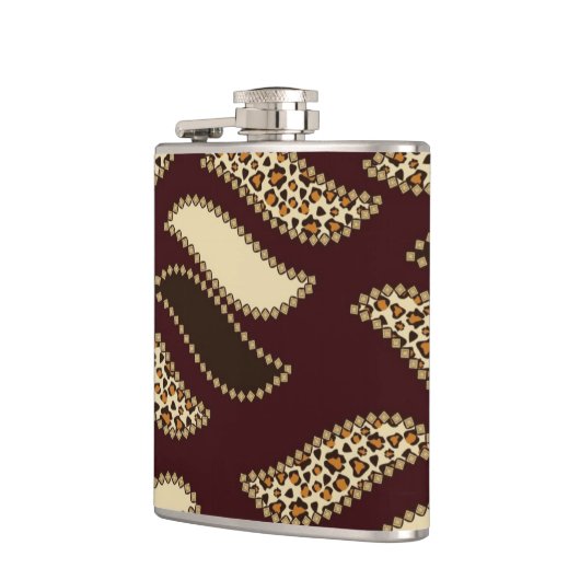 Afrikaanse cheetah huidpatroon 2 heupfles (Links)