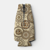 Afrikaanse cheetah huidpatroon 3 flesjeskoeler (Achterkant)