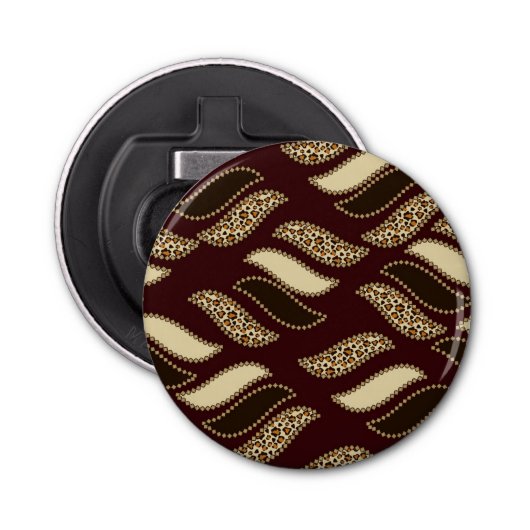 Afrikaanse cheetah-huidpatroon button flesopener (Voorkant)