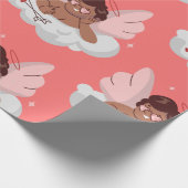 afrikaanse cherub angel zwarte cupido valentijnen cadeaupapier (Hoek)