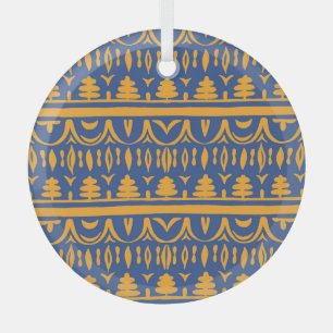 Afrikaanse Chevrons: Etnisch stampatroon Glas Ornament