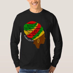 Afrikaanse Christelijke Bijbel Verse Black Hair T-shirt