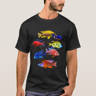 Afrikaanse Cichliden Pauw Cichliden Haps Kleurrijk T-shirt