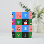 afrikaanse colorblock santa claus feestdagenkaart (Staand voorkant)