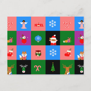 afrikaanse colorblock santa claus feestdagenkaart