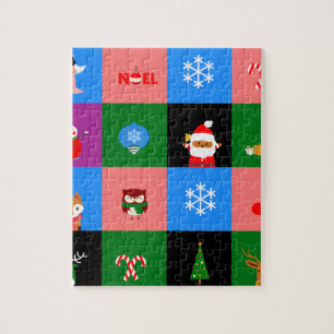 afrikaanse colorblock santa claus legpuzzel