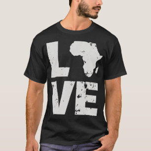 Afrikaanse Continentale Kaart Ik hou van Afrika T-shirt