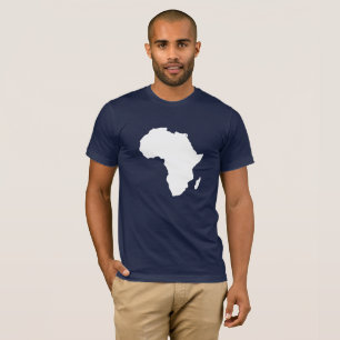 Afrikaanse continentale kaart in het wit t-shirt