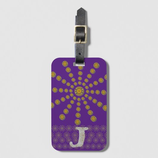 Afrikaanse Cool Zonnebloem Polka Dot Art Print Des Bagagelabel (Voorkant (verticaal))