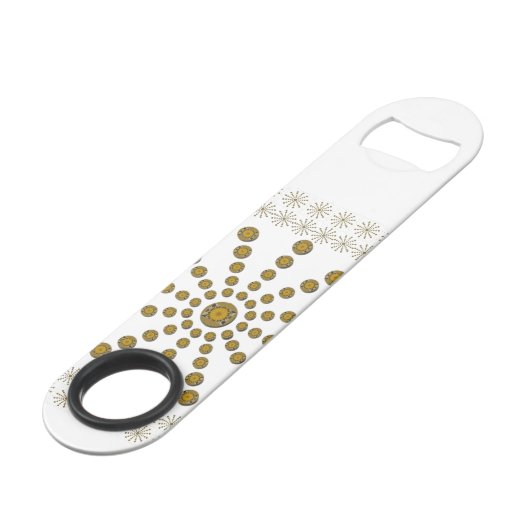 Afrikaanse Cool Zonnebloem Polka Dot Art Print Des Speed Flessenopener (Achterkant Gekanteld)