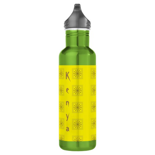 Afrikaanse Cool Zonnebloem Polka Dot Art Print Des Waterfles (Rechts)