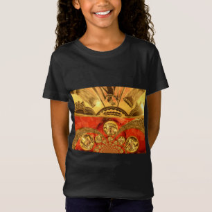 Afrikaanse Culturele Kunst: Rijke Gouden Rood Desi T-shirt
