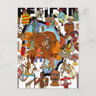 Afrikaanse Culturele Leon Hoorden stammen Briefkaart