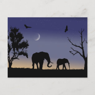 Afrikaanse dageraad - olifanten briefkaart