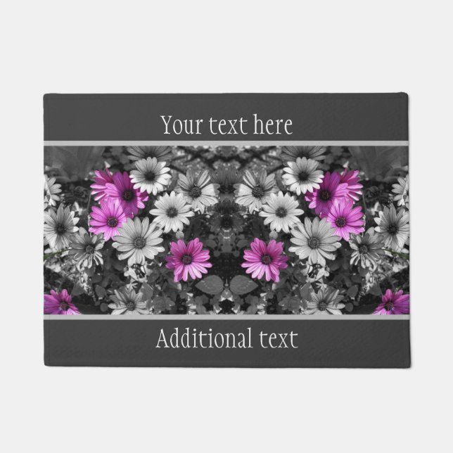 Afrikaanse Daisy Flowers Partial Color Personalize Deurmat (Voorkant)