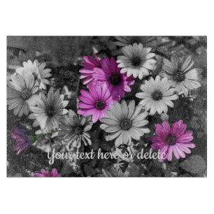 Afrikaanse Daisy Flowers Partial Color Personalize Snijplank