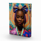 Afrikaanse dame met grote boog en medaillon fotoblokken (Rechts)