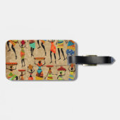 Afrikaanse dansende dames bagagelabel (Achterkant horizontaal)