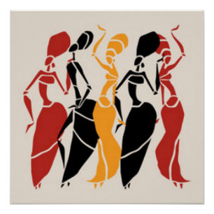Afrikaanse dansende dames perfect poster