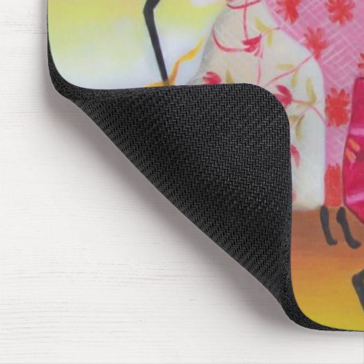 Afrikaanse dansende vrouw Mousepad Muismat (Hoek)