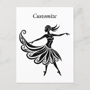 Afrikaanse danser Silhouette Art Thunder_Thunder_C Briefkaart