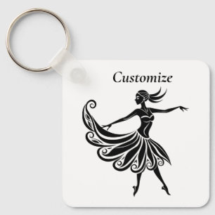 Afrikaanse danser Silhouette Art Thunder_Thunder_C Sleutelhanger
