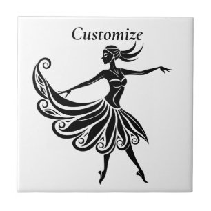 Afrikaanse danser Silhouette Art Thunder_Thunder_C Tegeltje