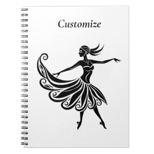 Afrikaanse danser Silhouette Kunst Thunder_Thunder Notitieboek