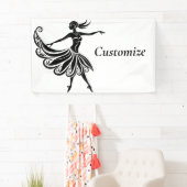 Afrikaanse danser Silhouette Kunst Thunder_Thunder Spandoek (Insitu)